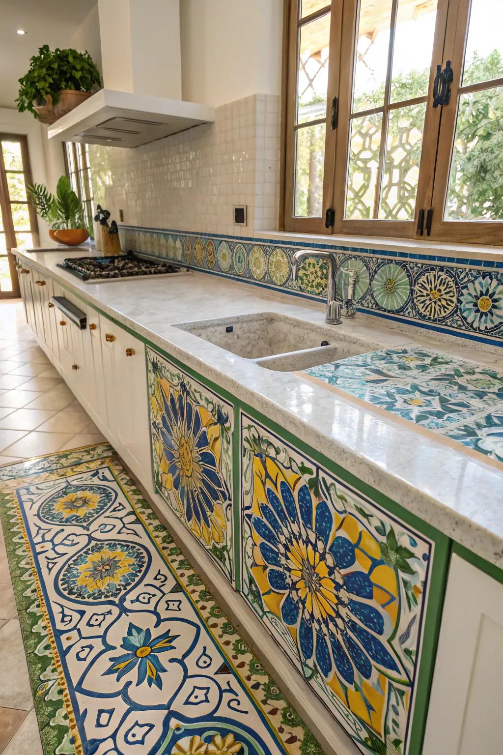 Moroccan squares offer exotic charm and artistry.