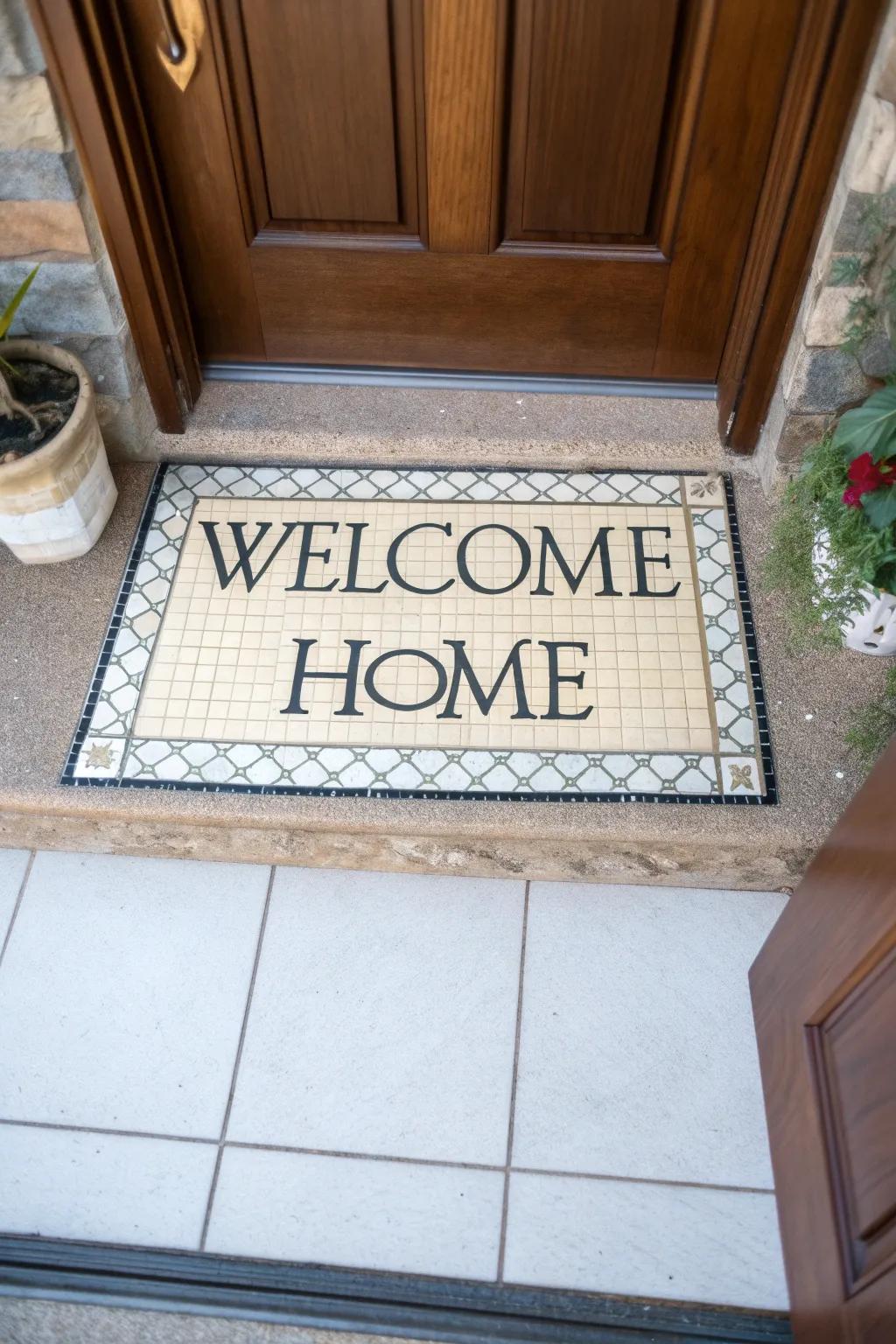 Inspire positivity through worded tile mat designs.