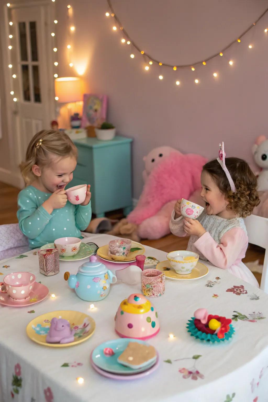 An enchanted tea gathering that captivates toddlers with imaginative play.