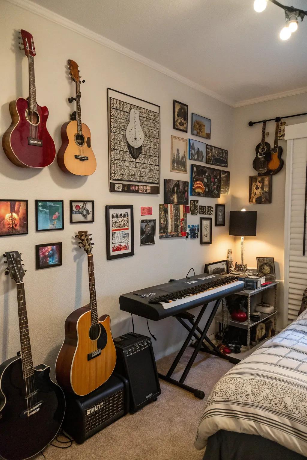 Musical instruments serve as art and reflect personal passions.