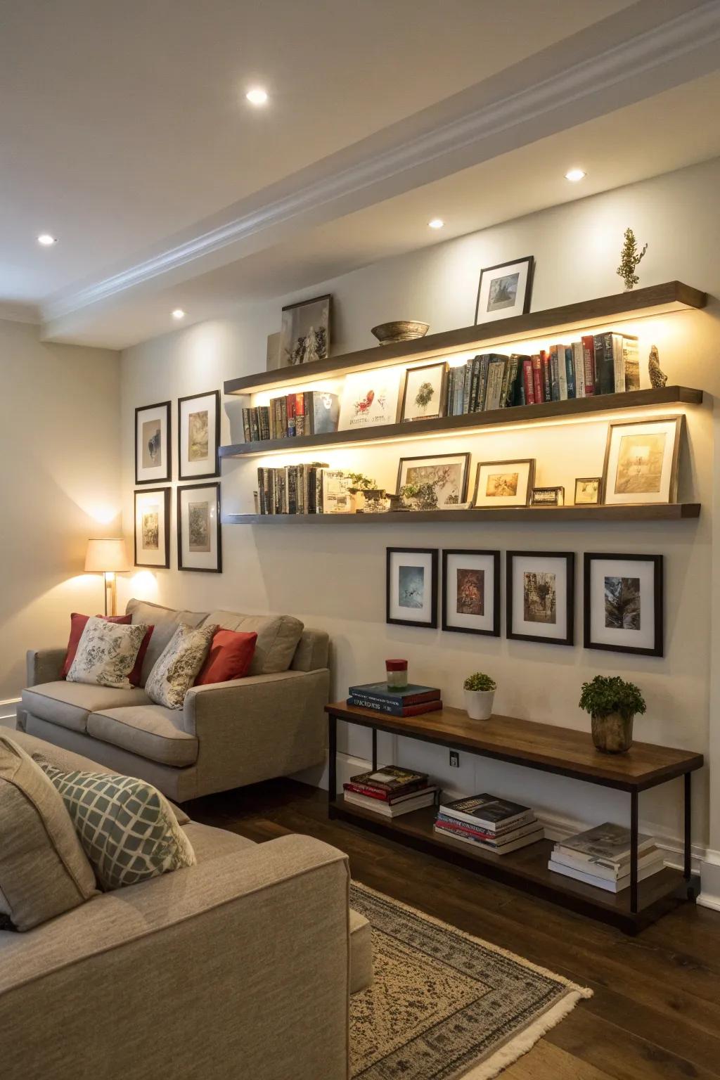 Elevated platforms establish a versatile and modern showcase area.