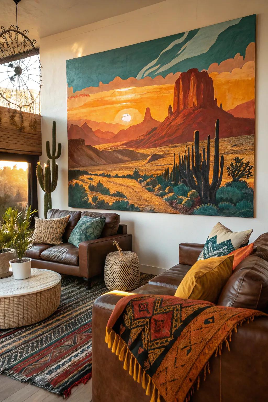 Your western-inspired decor will have vibrant intrigue with abstract desert art. 🖼️ #ArtisticHome #DesertDreams #ModernWestern