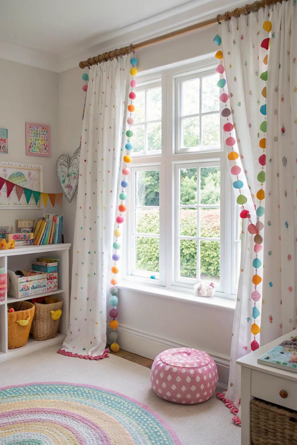 Bring fun with playful ball accented window designs.