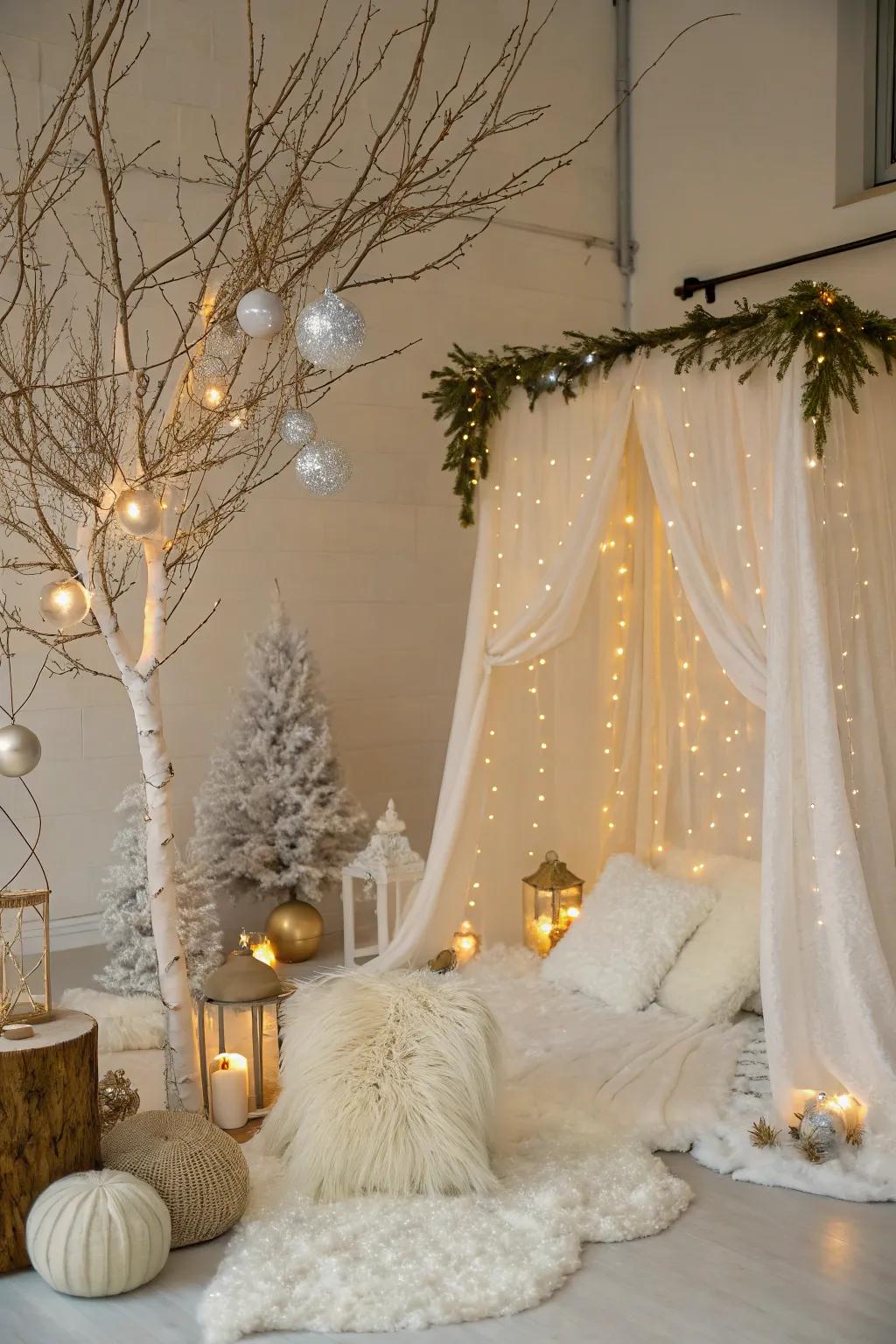 A pristine Pale Winter Wish theme utilizing layers of white and cream.