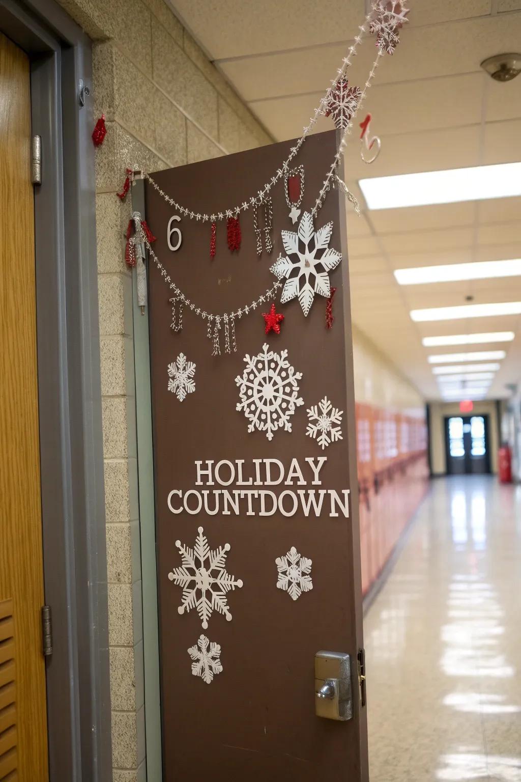 A holiday countdown brings daily excitement to this door