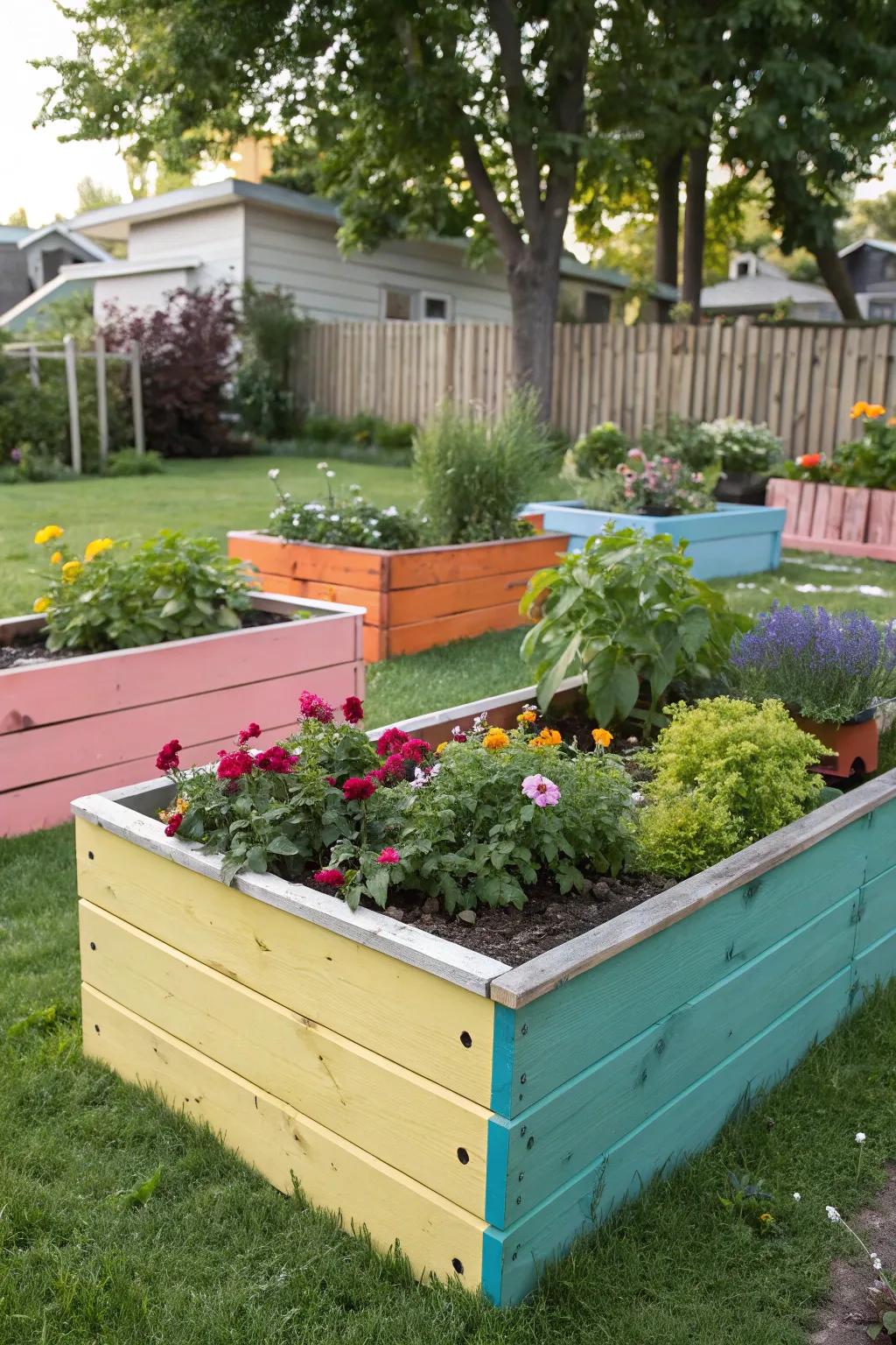 Lighten up your garden space with pigment-coated beds.