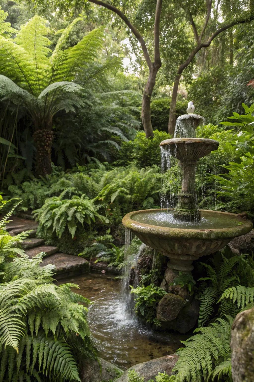 A secluded oasis spring providing a secret garden escape.
