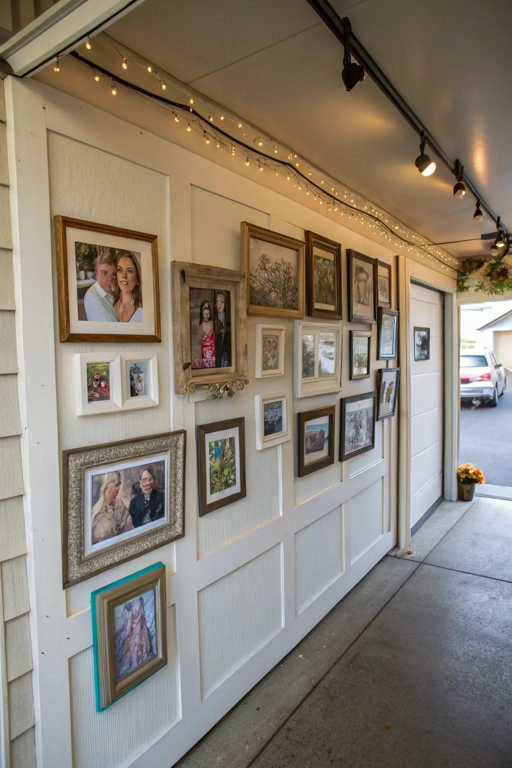 Family photos give your garage a warm and personal feel.