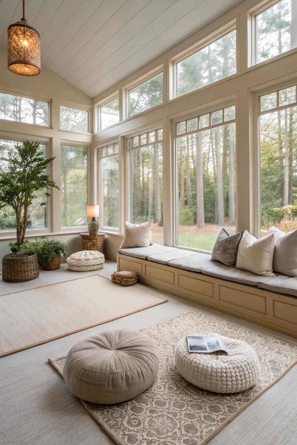 A mindfulness space delivers tranquility and mindfulness.