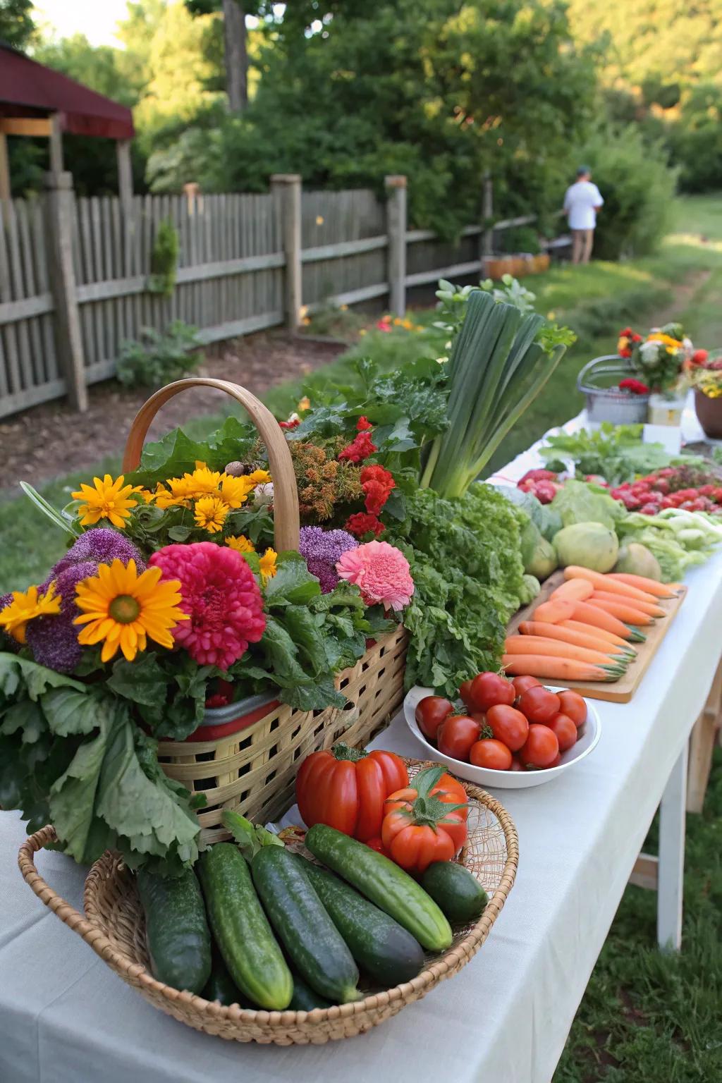 Celebrate independence and beauty using a table styled around harvest gardens.
