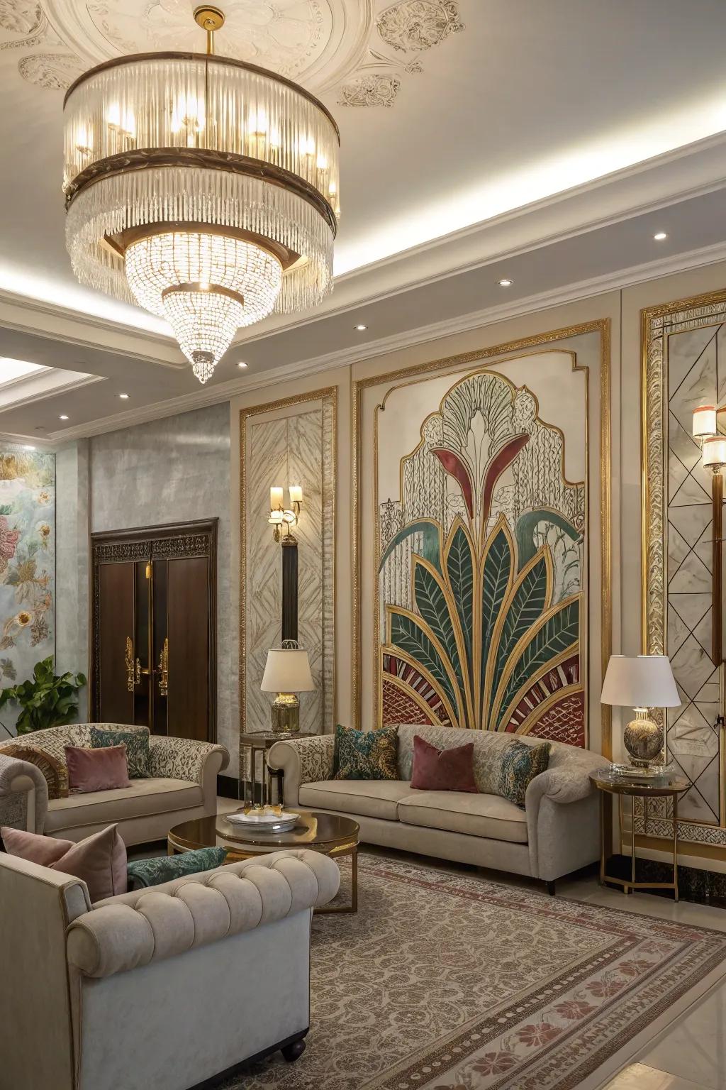Bring glamour with elegant design murals.
