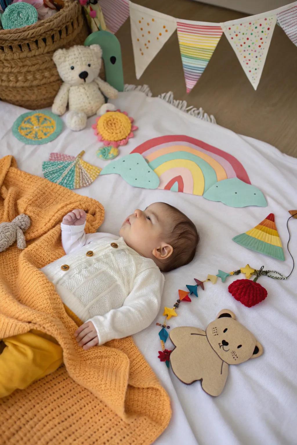 Handcrafted creations inject a personal and inventive flair.