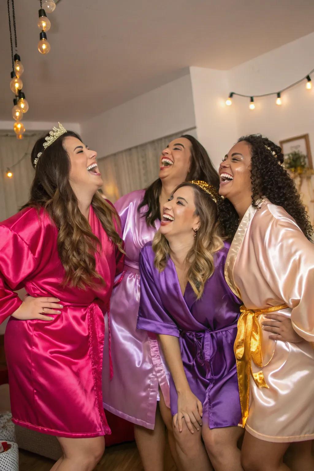 A group of women in deluxe silk outer garments.