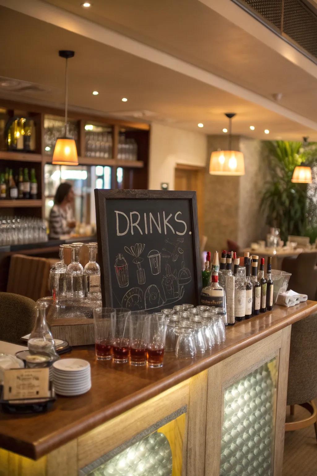 A menu board contributes allure and clarity to your bar.