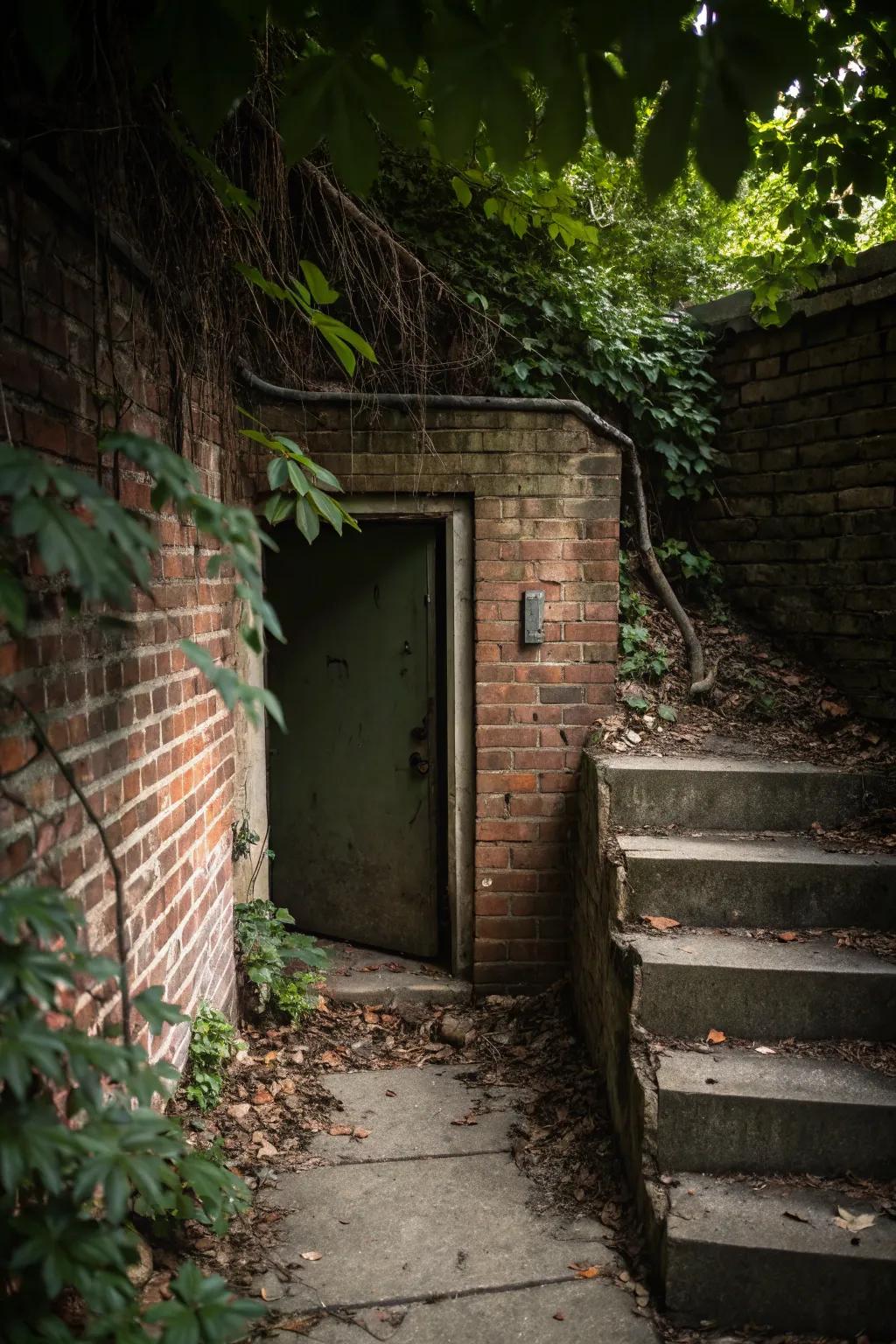 A hidden door creates mystery and intrigue.