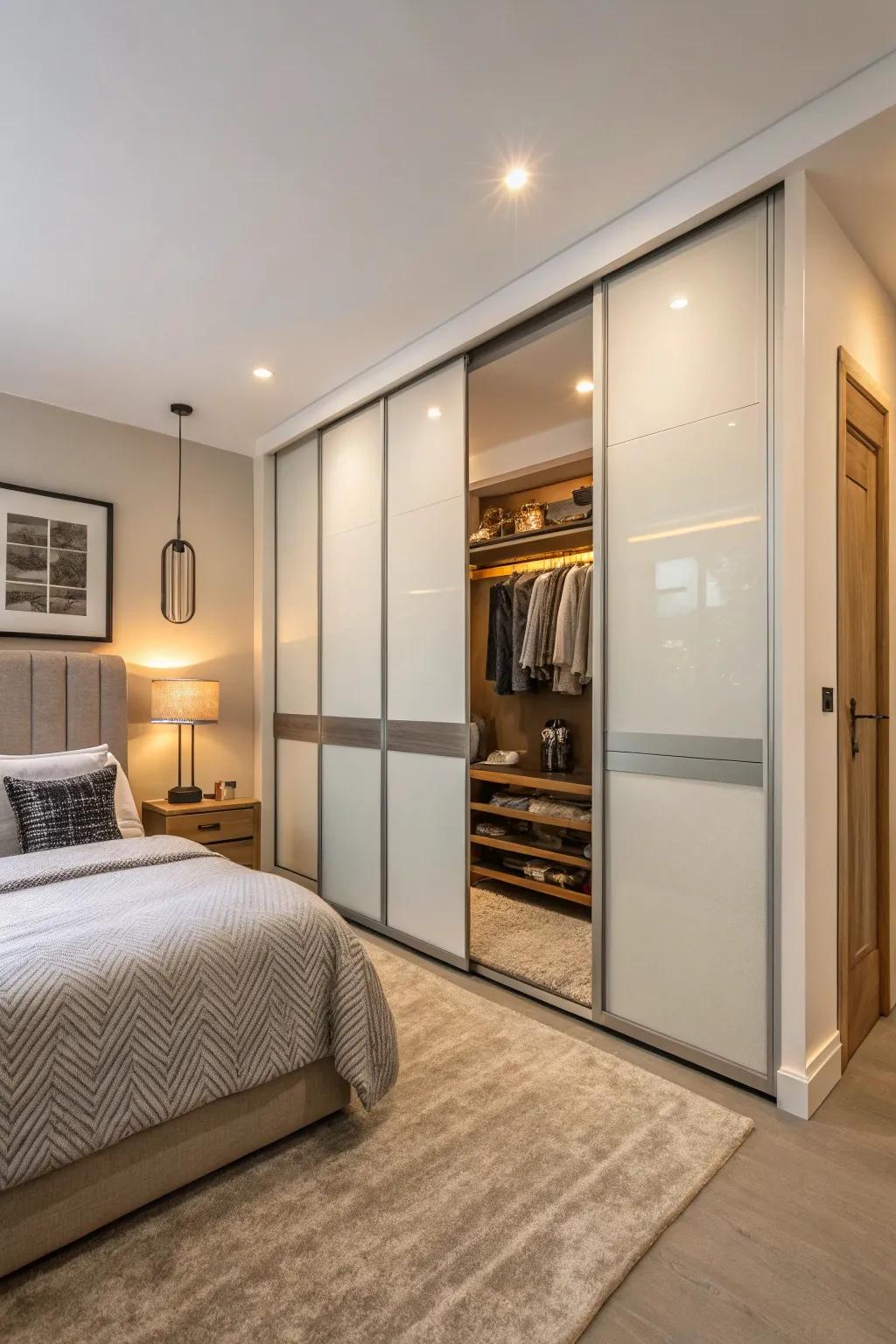 Improve your bedroom by using stylish sliding door wardrobes.
