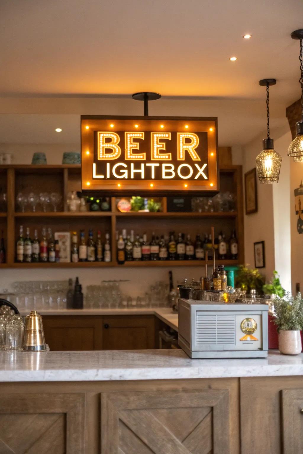 Drink lightbox emblems brighten your area with style.