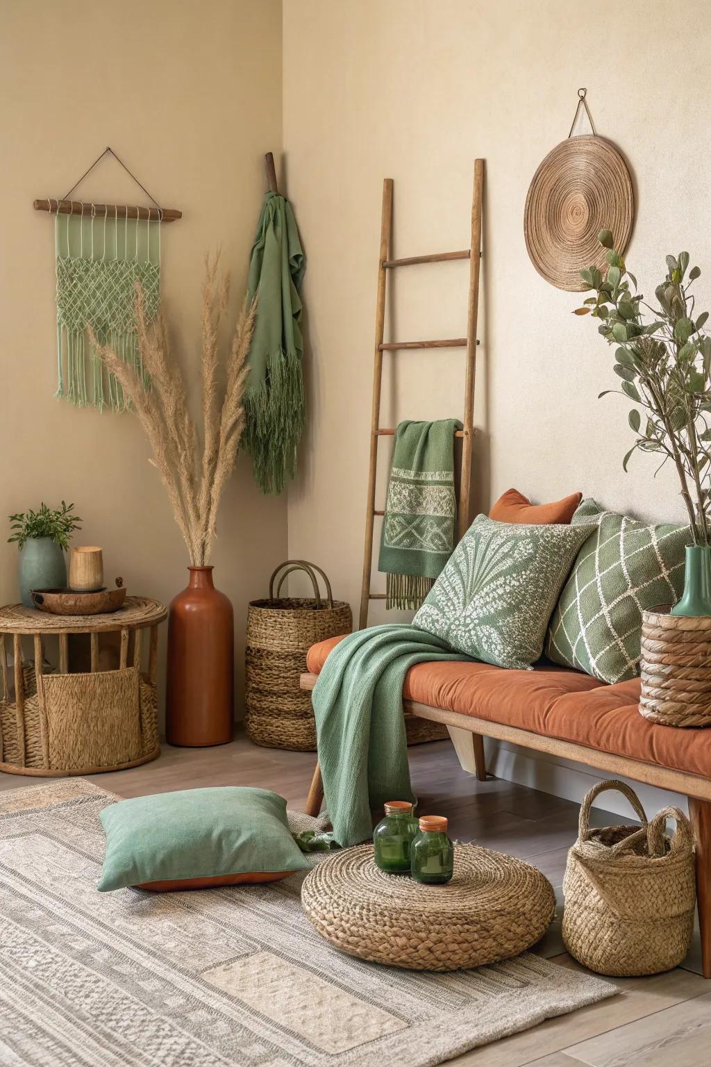 Terrestrial hues blend harmoniously within this inviting beige interior.