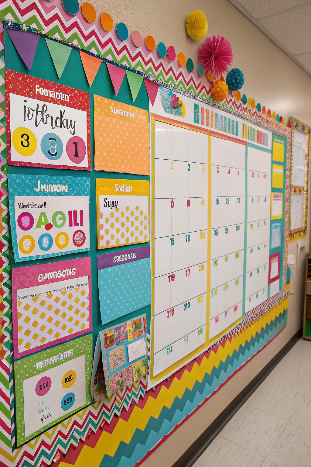 Playful motif birthday board for an energetic atmosphere.