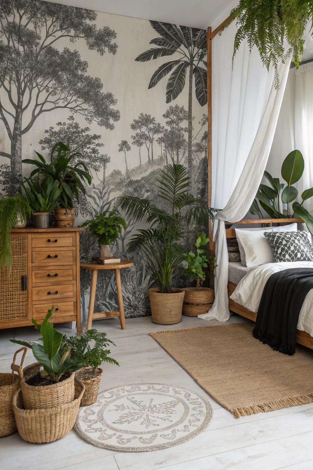 Natural pieces add a lively touch.