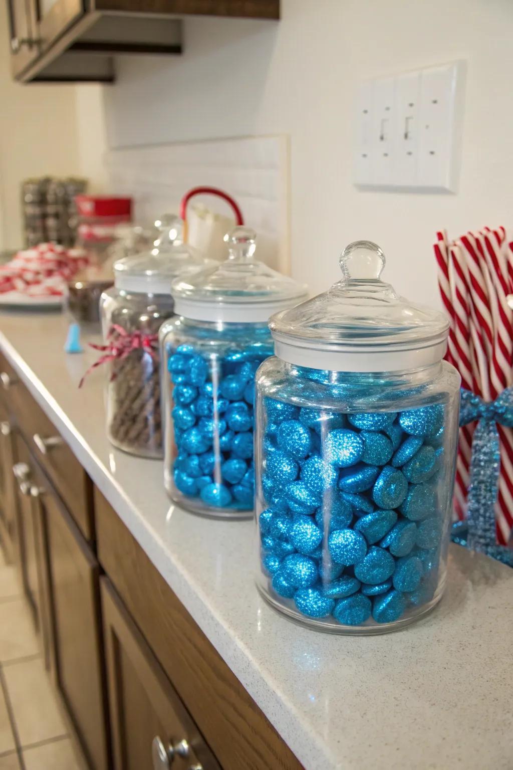 Azure sweets displays impart a saccharine and celebratory nuance to your dwelling.