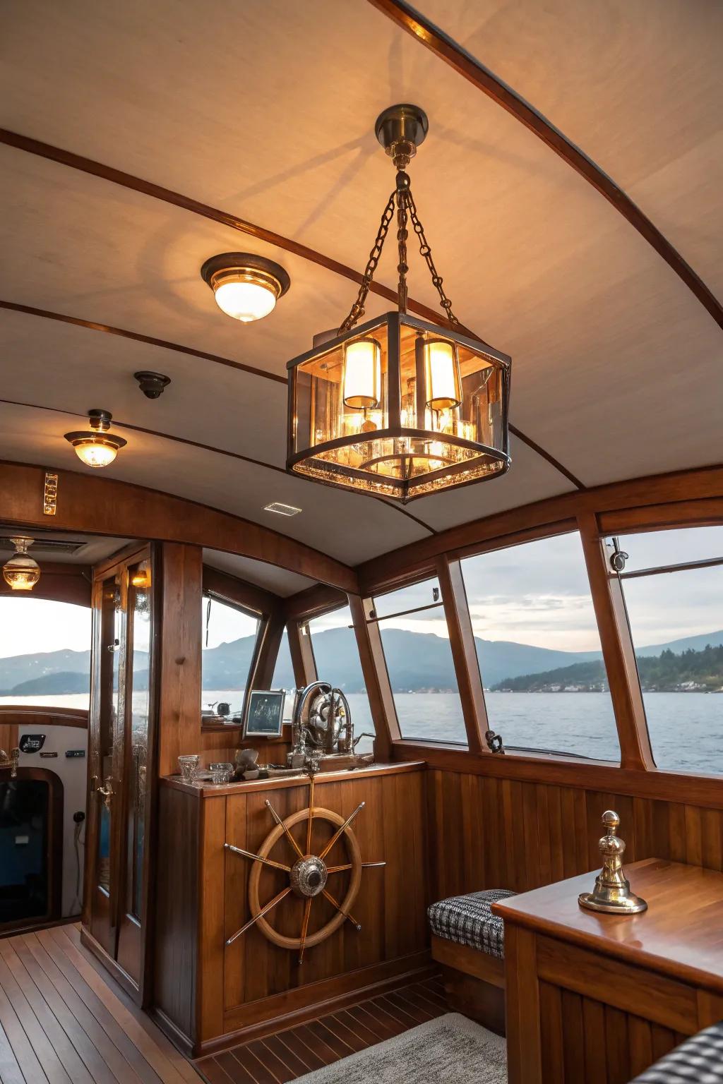 A focal point includes character and interest to the boat interior.