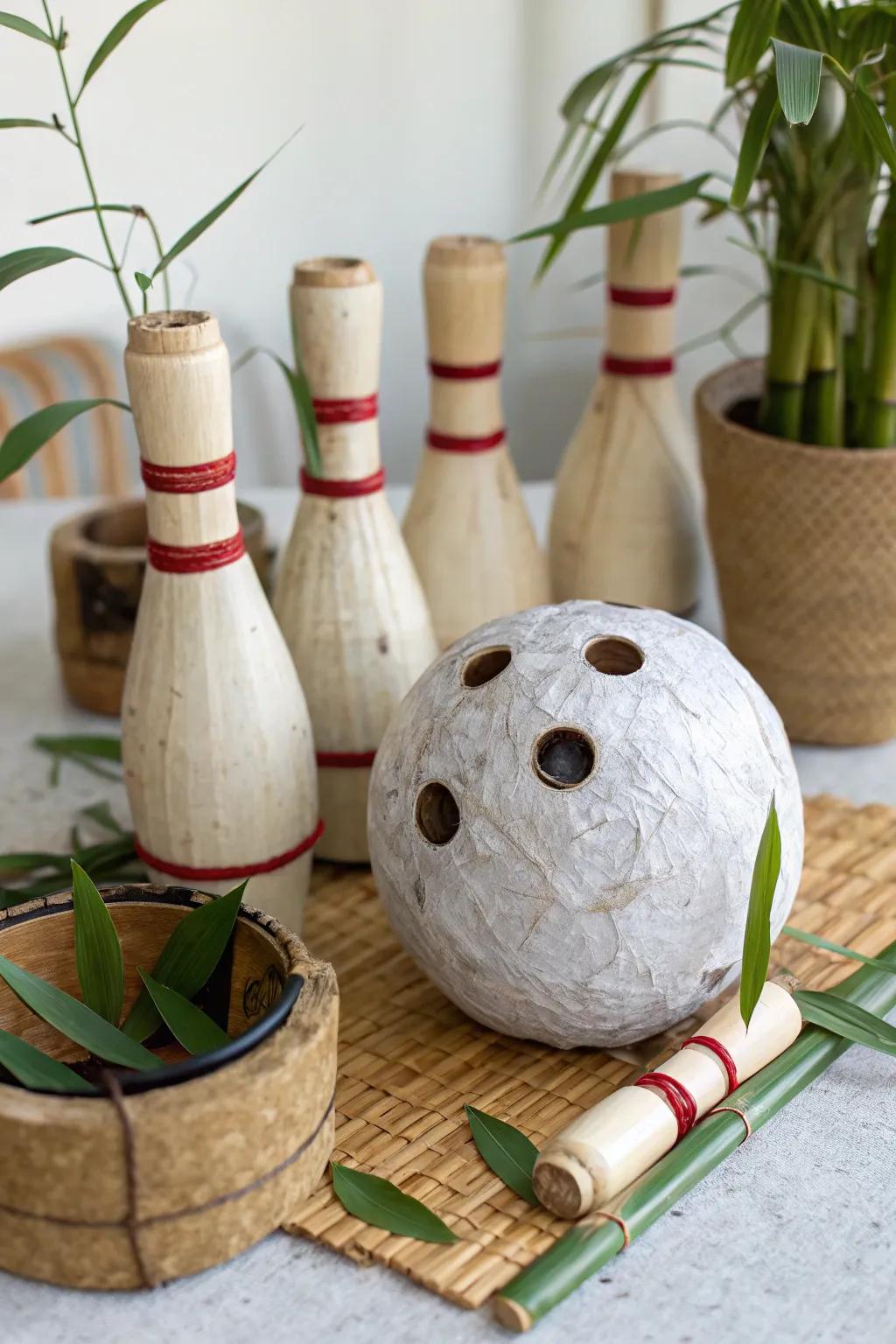 Stylish and sustainable components for a conscious bowling centerpiece.