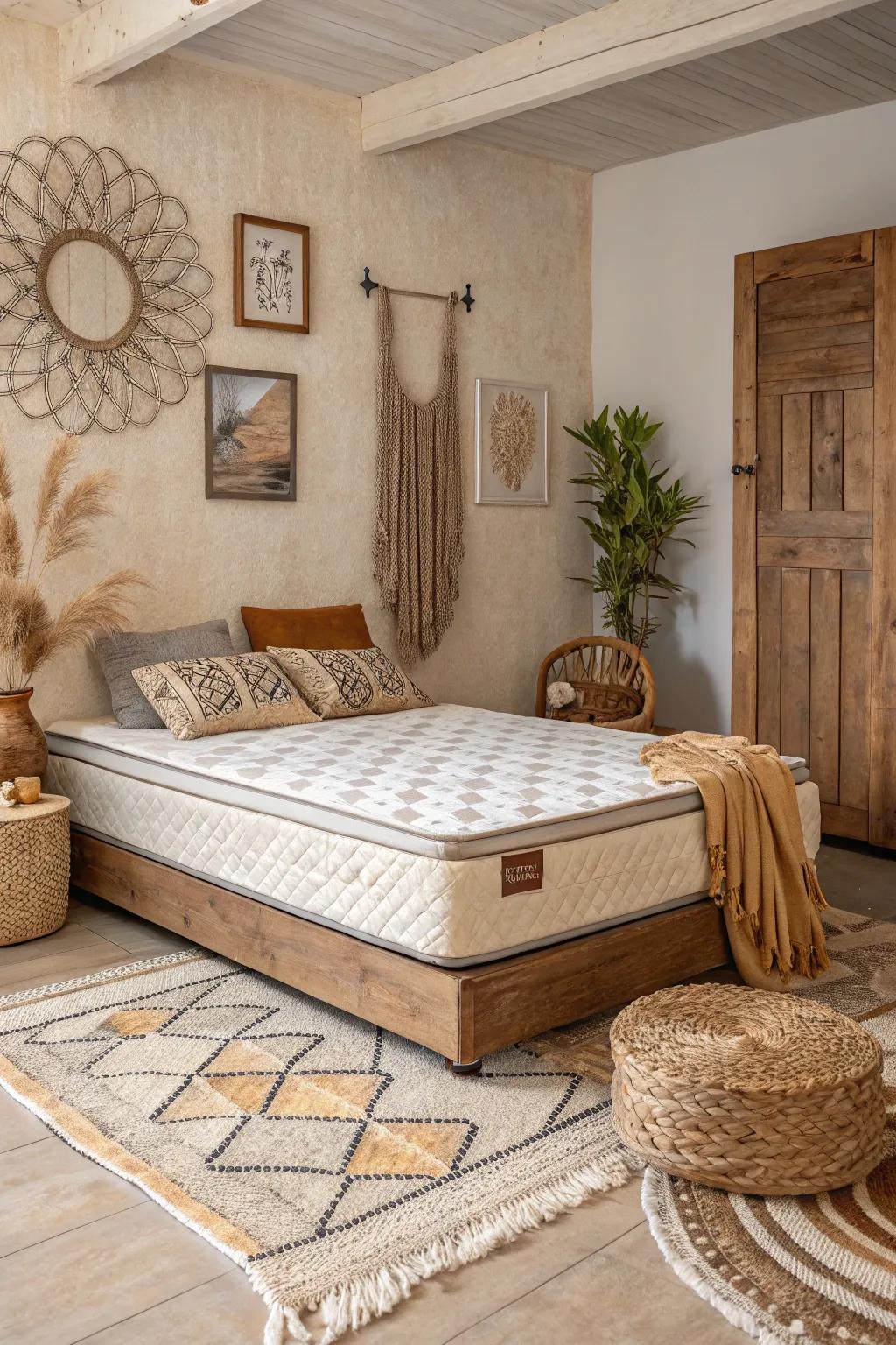 Comforting atmosphere is created by warm earthy tones.