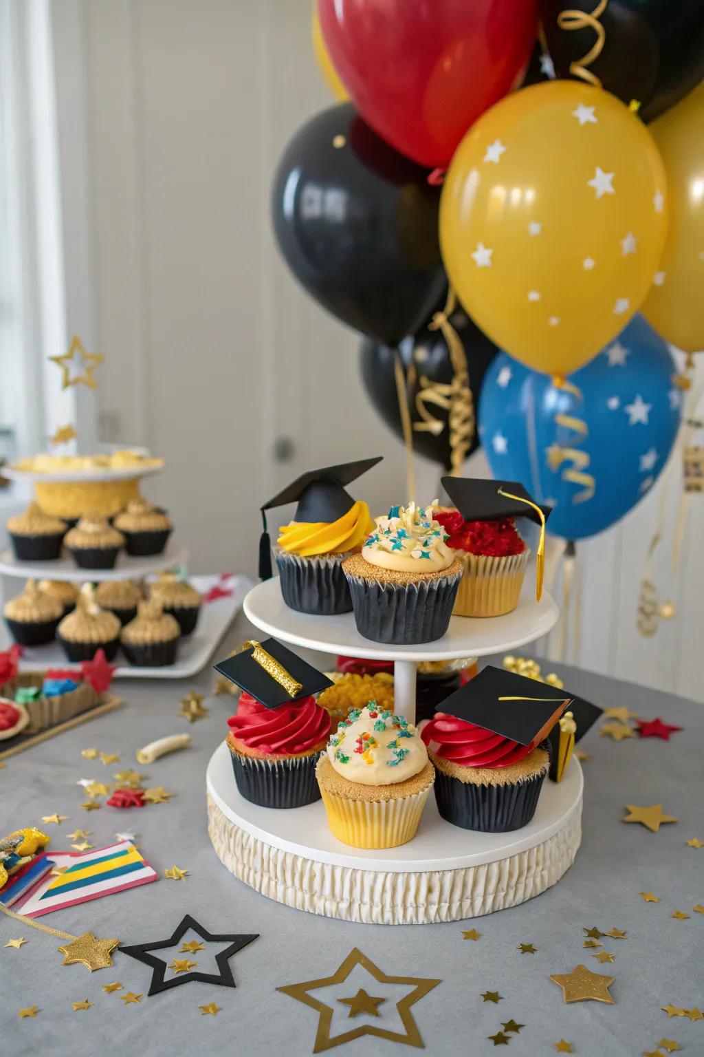 Sweeten the occasion with a themed cupcake exhibit.