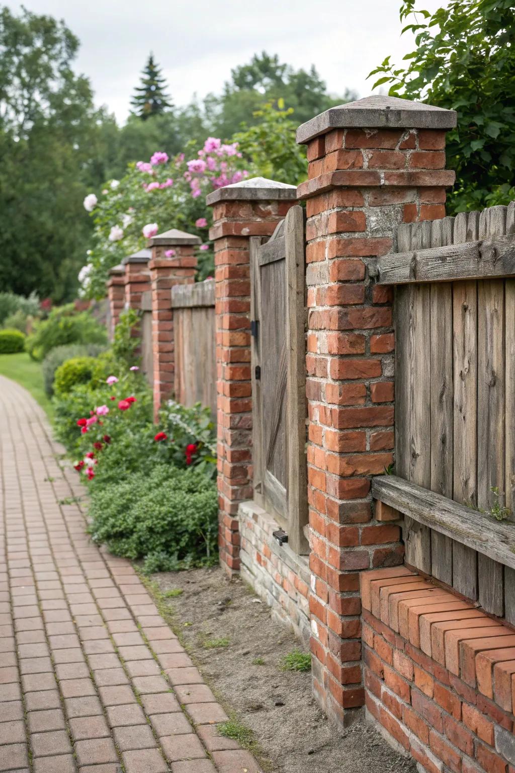 Rustic timber components append warmth and texture to masonry surrounds.