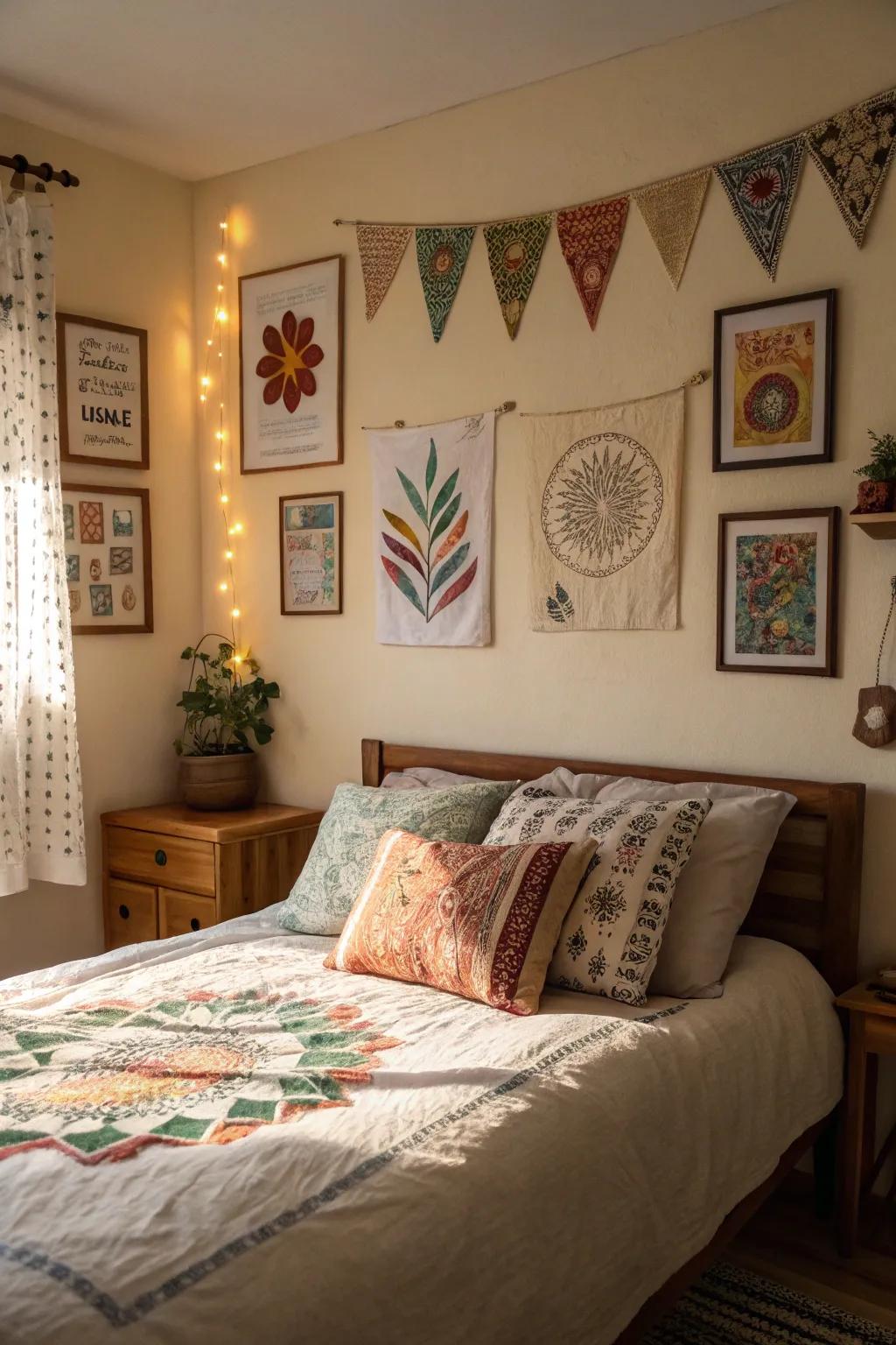Personalized elements bring a personal and unique flair to the bedroom.