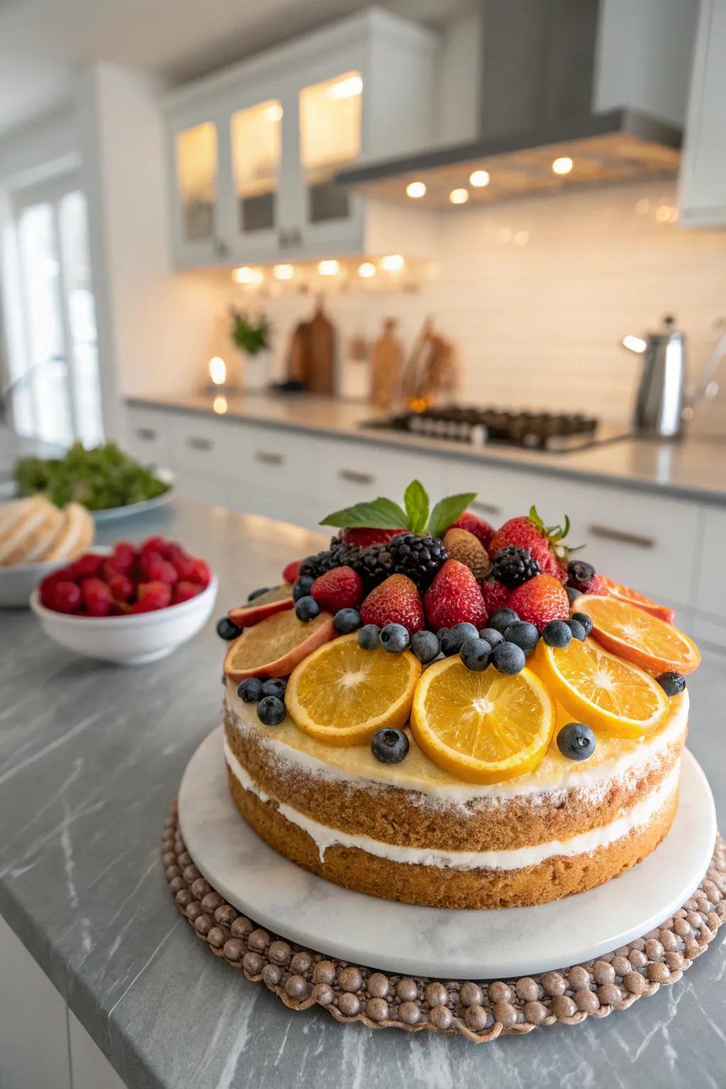 A berry and citrus celebration cake that’s both vibrant and refreshing.