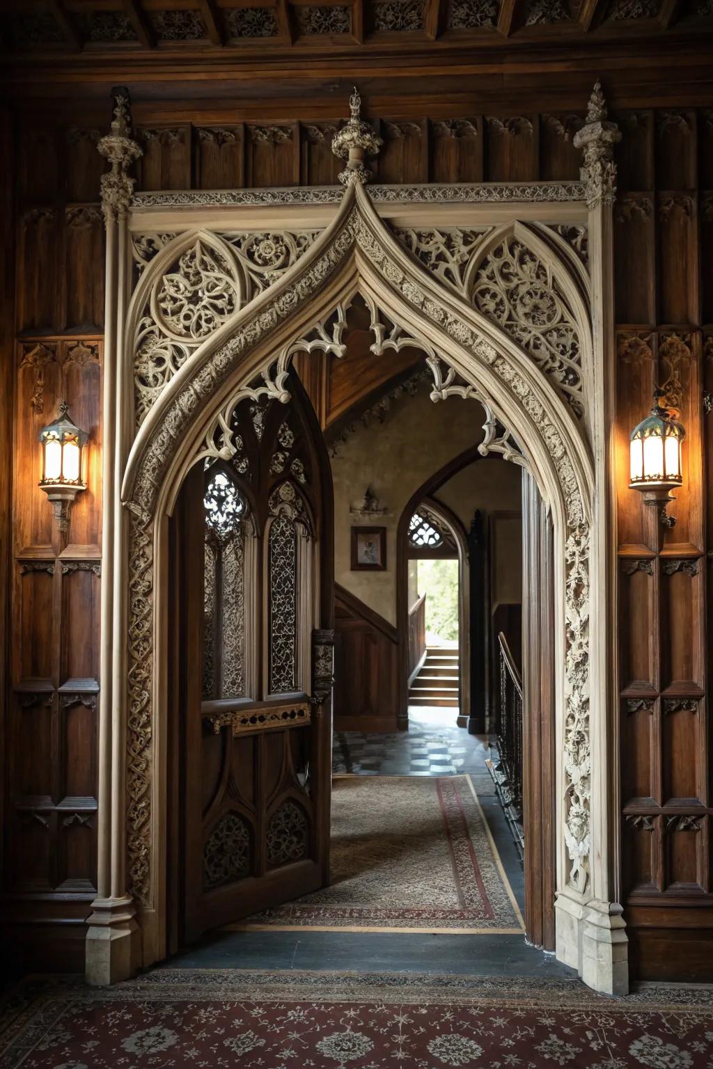 Gothic arch compositions add drama and enchantment.