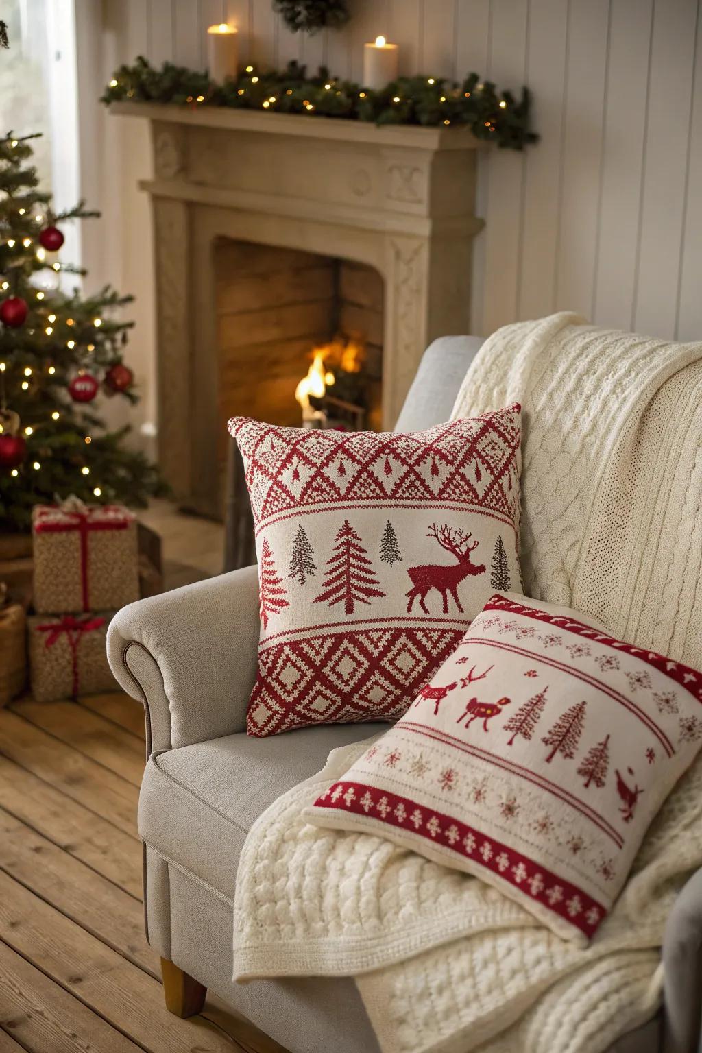 Textured knits introducing warmth and coziness to the festivities.