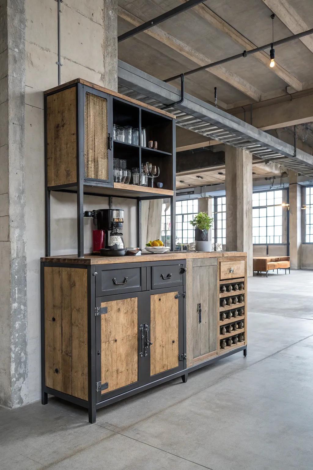 An industrial style that adds a contemporary edge.