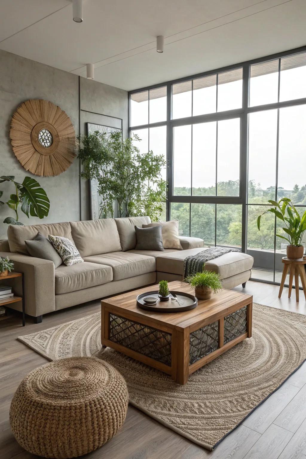 An eco-friendly center table combines style with sustainability.