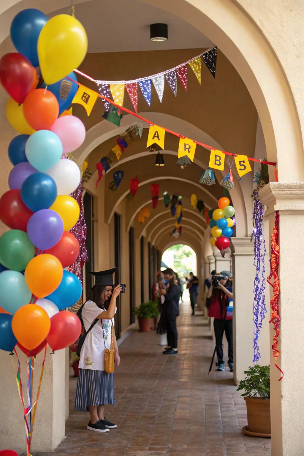 A celebratory entrance setting the tone for a memorable celebration.