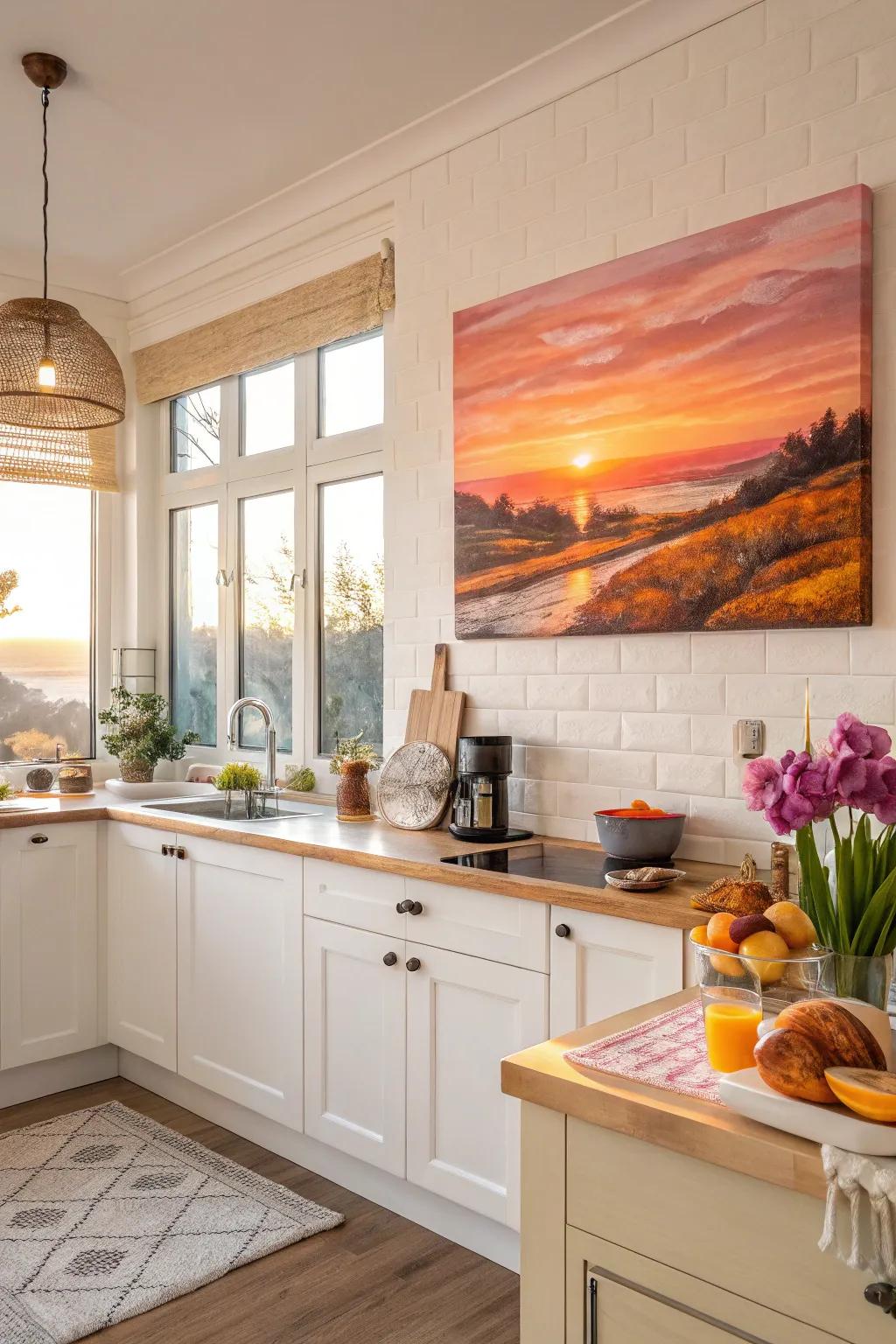 A sunrise painting fills your space with warmth and optimism.