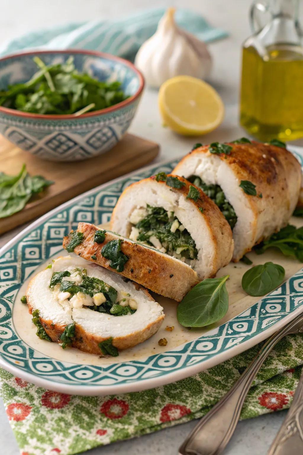 Stuffed chicken is a great and delicious choice for December.
