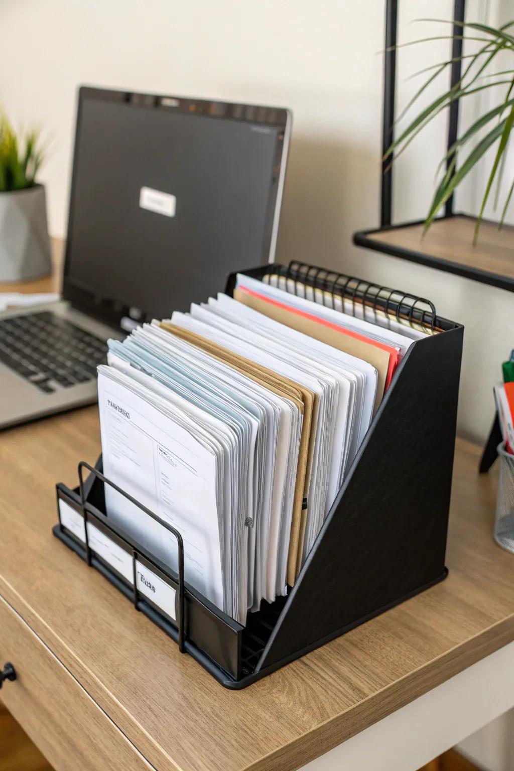 File holders for efficient document management.