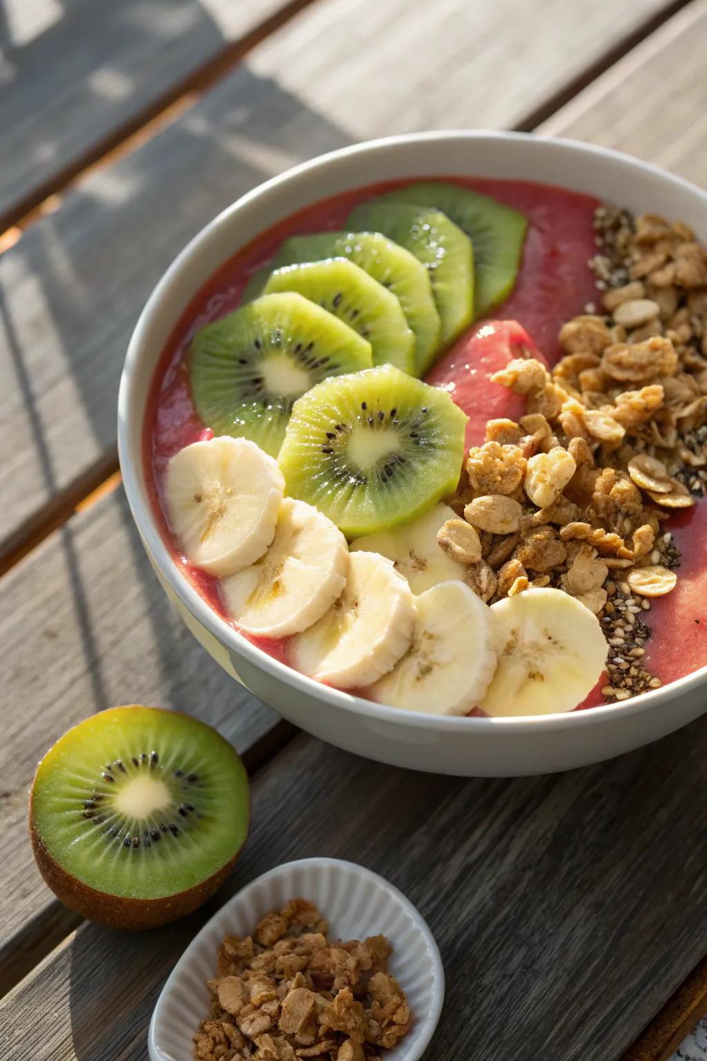 Indulge in a vibrant and healthy tropical bowl.