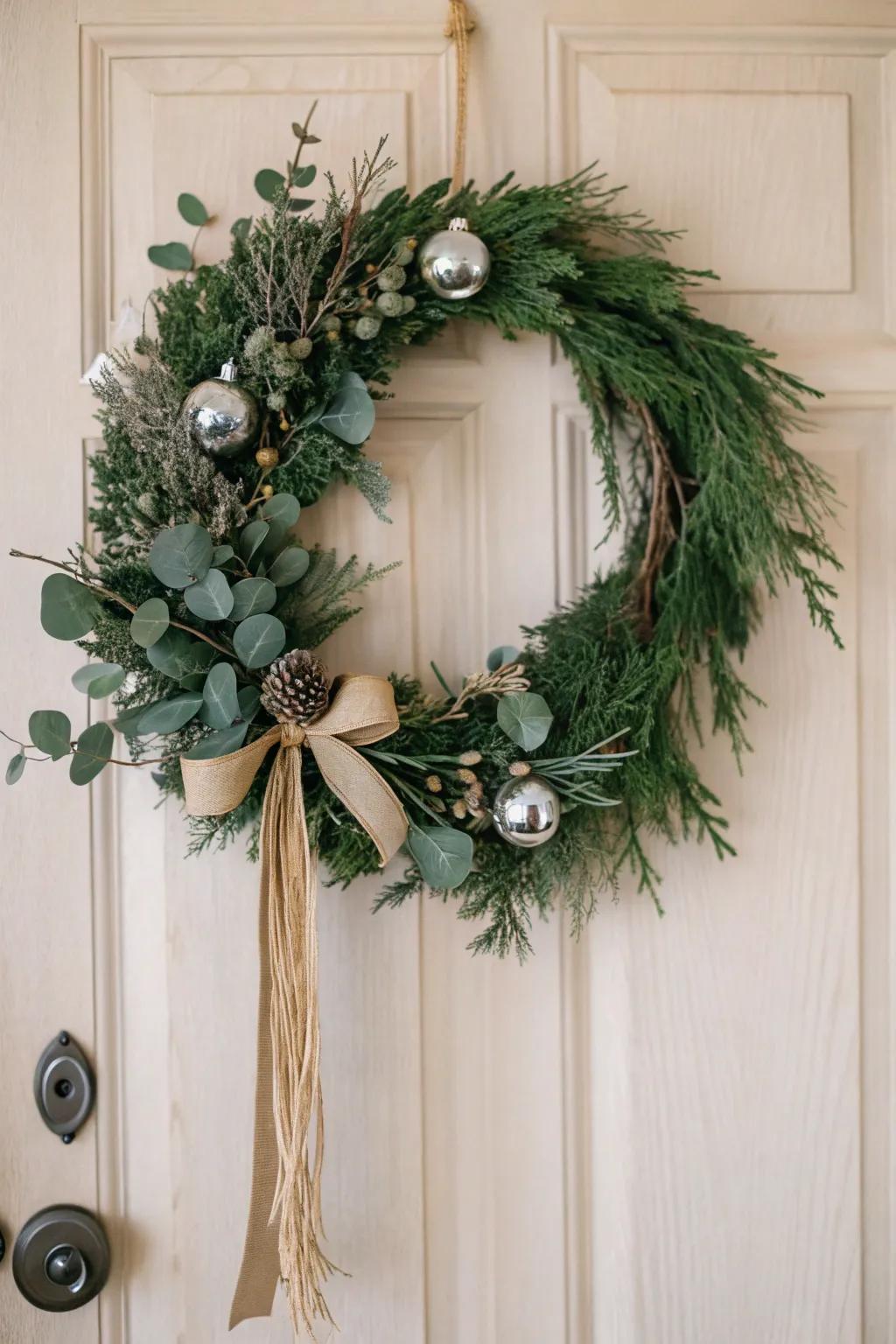 Celebrate the holidays with minimalism and song in a jingle bell wreath.