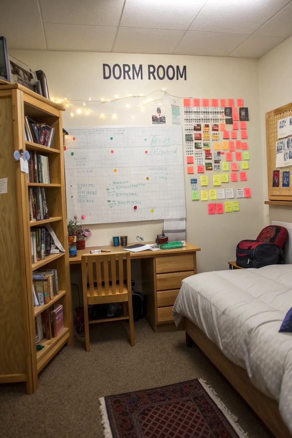 A note board is a handy resource for sustaining order in your dorm.
