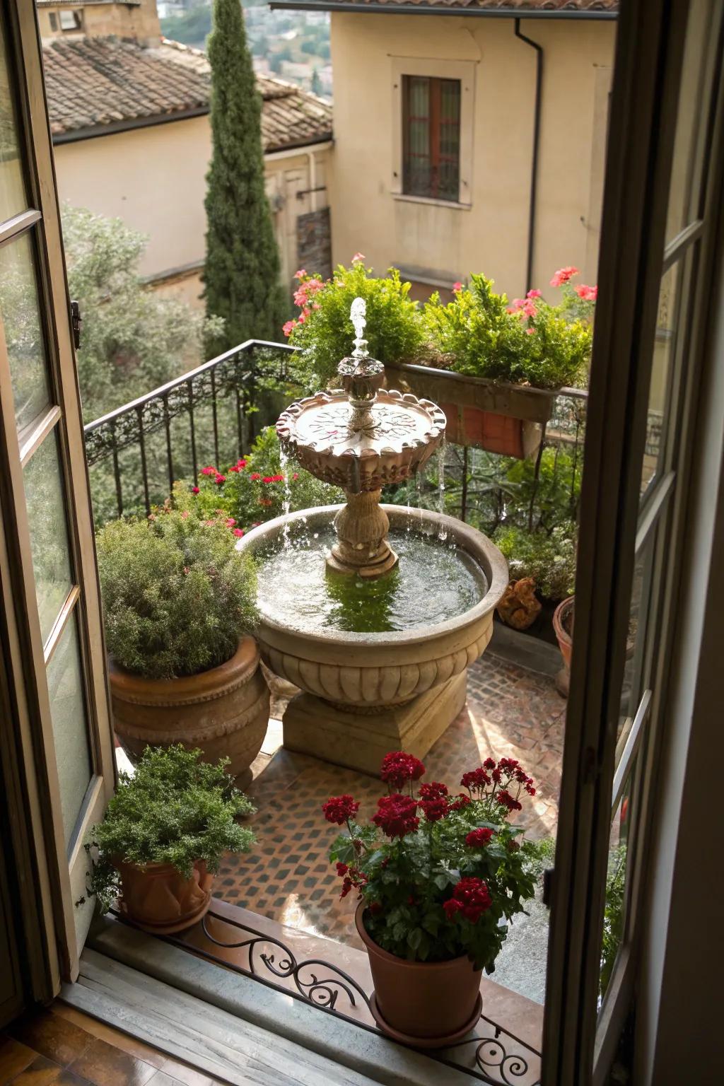 A comforting aqueous element elevates the ambiance.