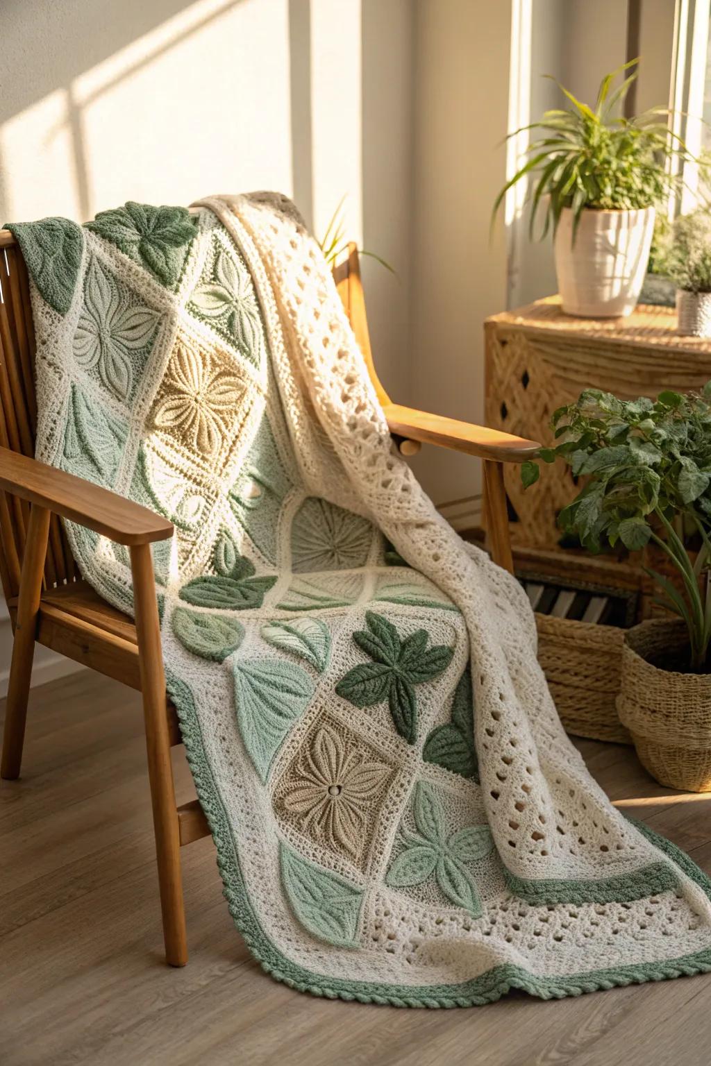 Embrace nature's elegance using a handcrafted crochet blanket — where simplicity meets organic splendor.