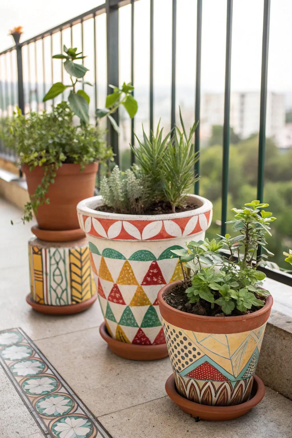 Transform your plant corner with colorful earth pots.