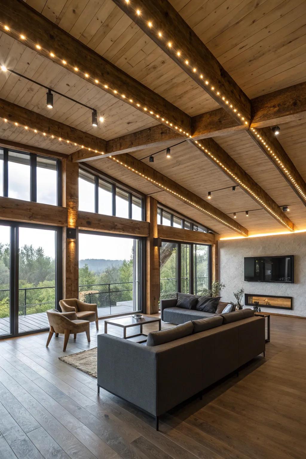 Environmentally friendly glow with LED strips for a modern touch.