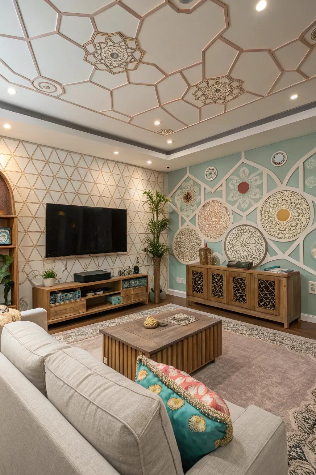 Design elements crafted to enhance the room's energy dynamics.