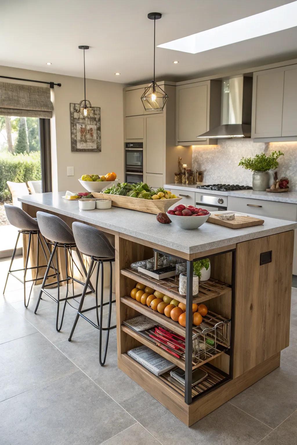 Maximize functionality with a versatile kitchen island.