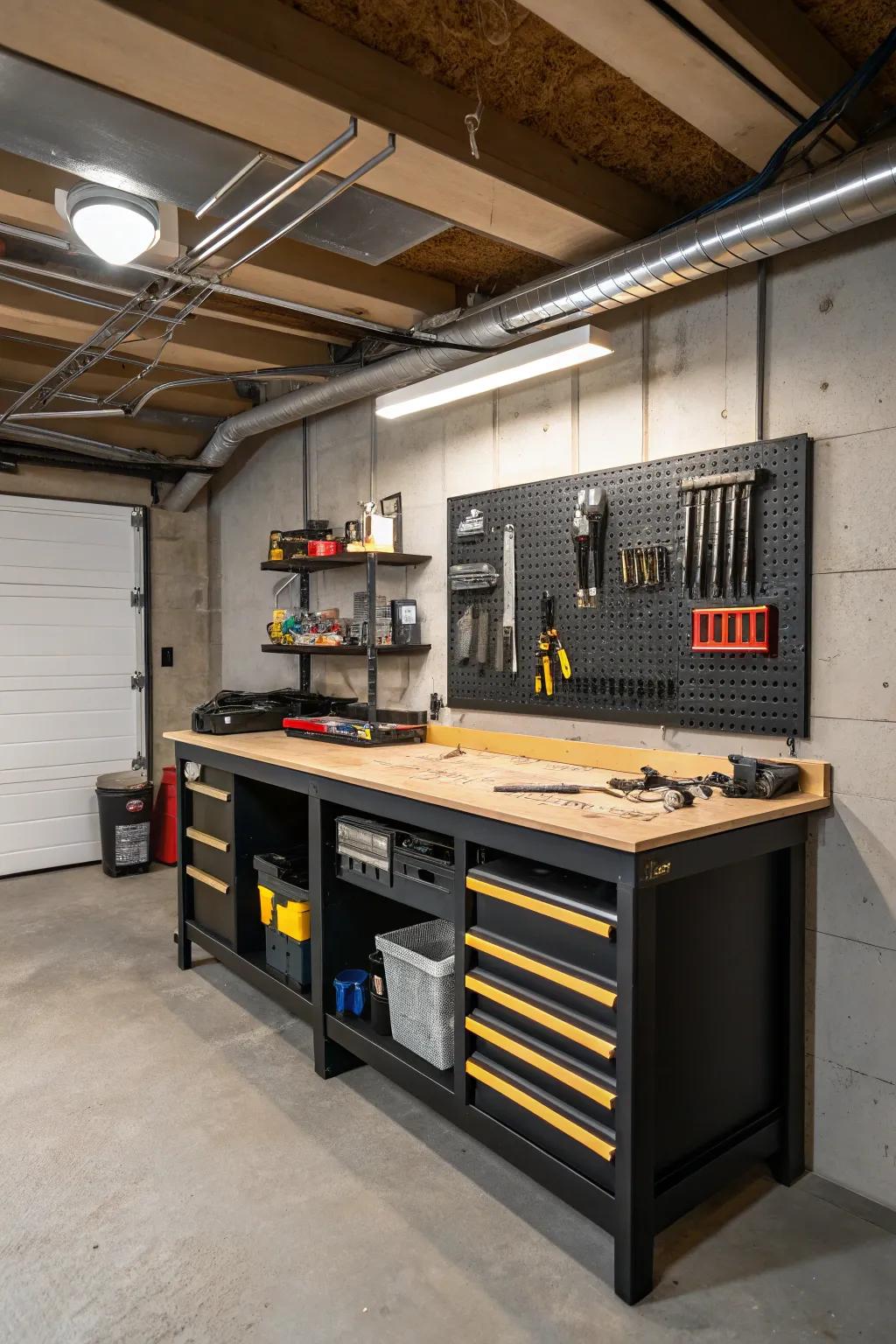Spur your ingenuity in a basement workshop.